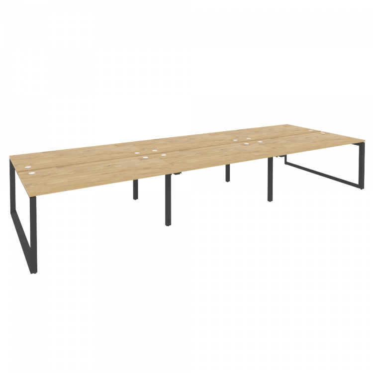 Onix Рабочая станция на О-образном м/к O.MO-D.RS-6.4.8 Тиквуд Светлый/Металл Антрацит 4740*1635*750