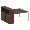 Metal System Рабочая станция с шкафом-купе на А-образном м/к БА.РС-СШК-2.3 Т Венге Цаво/Металл Серый
