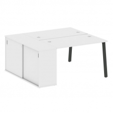 Metal System Рабочая станция с шкафом-купе на А-образном м/к БА.РС-СШК-1.2 Т Белый/Металл Антрацит 1