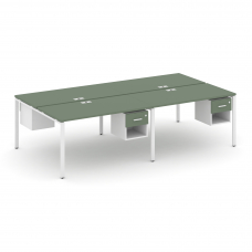 Concept Рабочая станция двухсторонняя с подвесными тумбами на 4 места CN.DRS-140 W Кобо/Белый Брилли