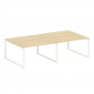 Metal System Рабочая станция на 4 места на О-образном м/к БО.СМ-4.3 Акация Лорка/Металл Белый 2800*1