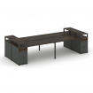 Concept Рабочая станция 4 места 2 опорными тумбами CN.DRS-445 A Дуб Мали/Антрацит/Металл Антрацит 28