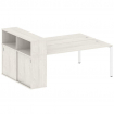 Metal System Рабочая станция с шкафом-купе на П-образном м/к БП.РС-СШК-2.5 Т Дуб Наварра/Металл Белы