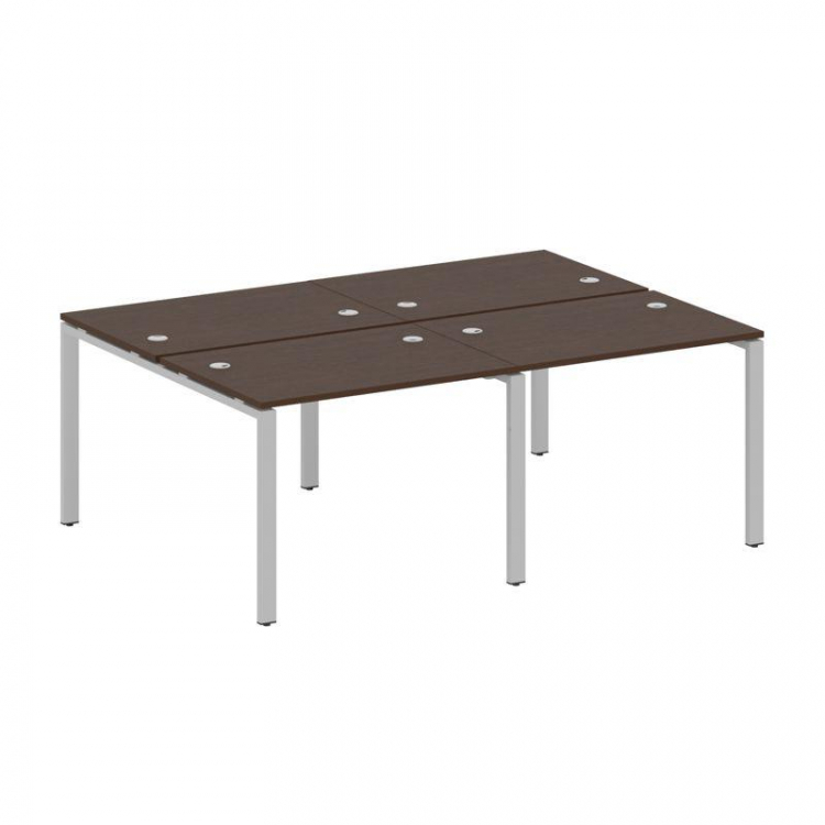 Metal System Рабочая станция на 4 места на П-образном м/к БП.СМ-4.1 Венге Цаво/Металл Серый 2000*147