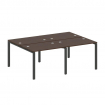 Metal System Рабочая станция на 4 места на П-образном м/к БП.СМ-4.1 Венге Цаво/Металл Антрацит 2000*