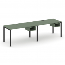 Concept Рабочая станция односторонняя с подвес. тумбами 2 места CN.ORS-102 Кобо/Металл Черный 2360*7