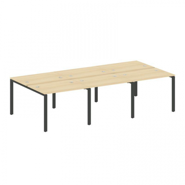 Metal System Рабочая станция на 6 мест на П-образном м/к БП.СМ-6.1 Акация Лорка/Металл Антрацит 3000