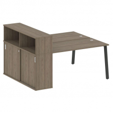Metal System Рабочая станция с шкафом-купе на А-образном м/к БА.РС-СШК-2.3 Т Вяз Благородный/Металл
