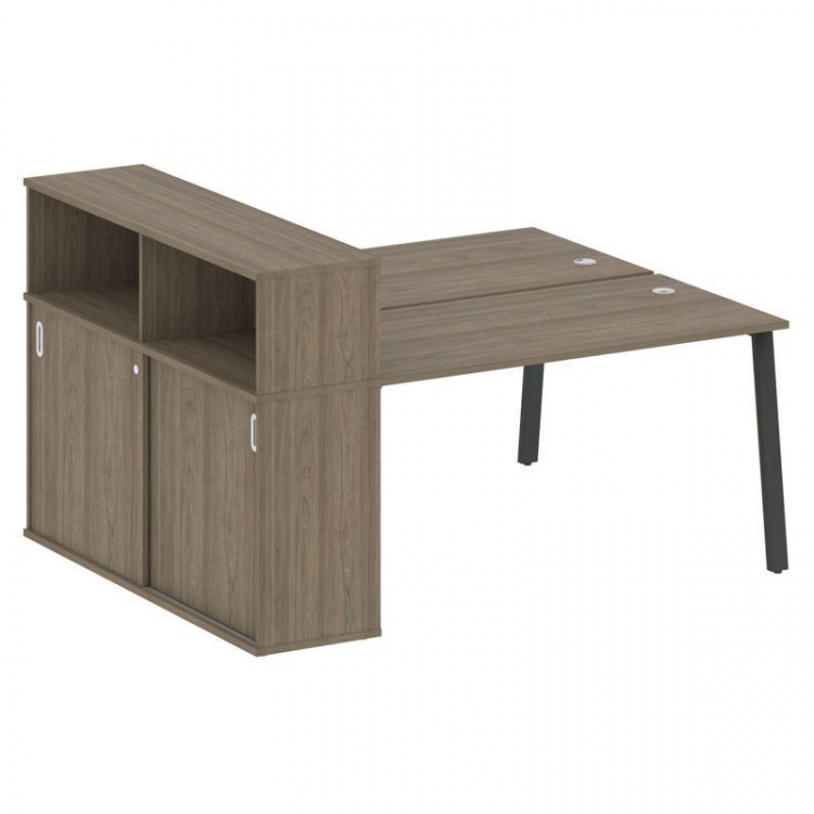 Metal System Рабочая станция с шкафом-купе на А-образном м/к БА.РС-СШК-2.3 Т Вяз Благородный/Металл