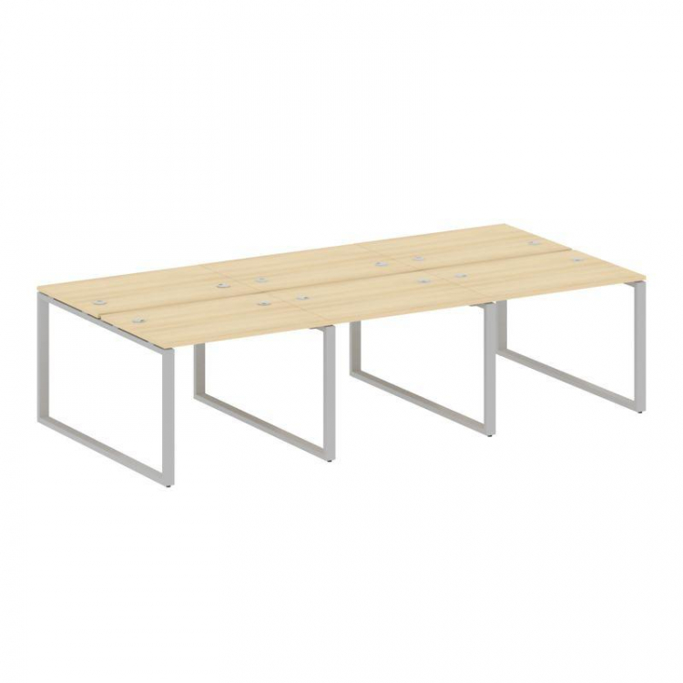 Metal System Рабочая станция на 6 мест на О-образном м/к БО.СМ-6.1 Акация Лорка/Металл Серый 3000*14