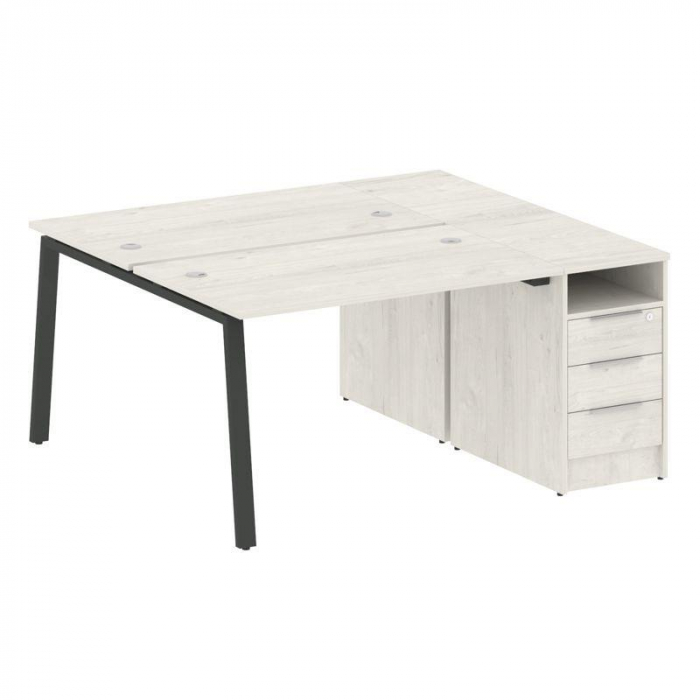 Metal System Рабочая станция с тумбой на А-образном м/к БА.РС-СТП-2.2 Дуб Наварра/Металл Антрацит 16