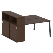 Metal System Рабочая станция с шкафом-купе на А-образном м/к БА.РС-СШК-2.3 Т Венге Цаво/Металл Антра