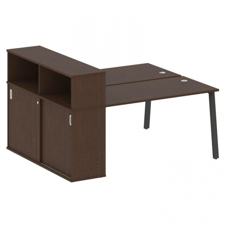 Metal System Рабочая станция с шкафом-купе на А-образном м/к БА.РС-СШК-2.3 Т Венге Цаво/Металл Антра