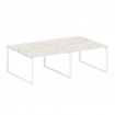 Metal System Рабочая станция на 4 места на О-образном м/к БО.СМ-4.2 Дуб Наварра/Металл Белый 2400*14