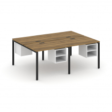 Concept Рабочая станция двухсторонняя с подвесными тумбами на 4 места CN.DRS-125 Сандал Янтарный/Бел