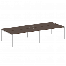 Metal System Quattro Рабочая станция на 4 места на П-образном м/к 40БП.СМ-4.5 Венге Цаво/Металл Серы