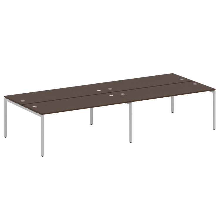 Metal System Quattro Рабочая станция на 4 места на П-образном м/к 40БП.СМ-4.5 Венге Цаво/Металл Серы