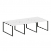 Metal System Рабочая станция на 6 мест на О-образном м/к БО.СМ-6.1 Белый/Металл Антрацит 3000*1475*7