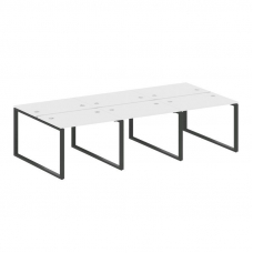 Metal System Рабочая станция на 6 мест на О-образном м/к БО.СМ-6.1 Белый/Металл Антрацит 3000*1475*7