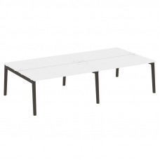 Onix Wood Рабочая станция OW.D.RS-4.4.8 Белый Бриллиант/Дуб Темный/Металл Антрацит 3160*1635*750