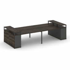 Concept Рабочая станция с опорными распаш. шкафами с верх. горизонтами CN.DRS-266 A Дуб Мали/Антрац