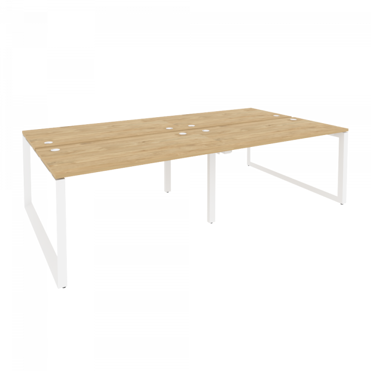 Onix Рабочая станция на О-образном м/к O.MO-D.RS-4.3.7 Тиквуд Светлый/Металл Белый 2760*1475*750