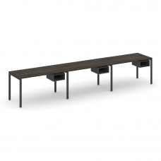 Concept Рабочая станция односторонняя с подвес. тумбами 3 места CN.ORS-124 Дуб Мали/Антрацит/Металл