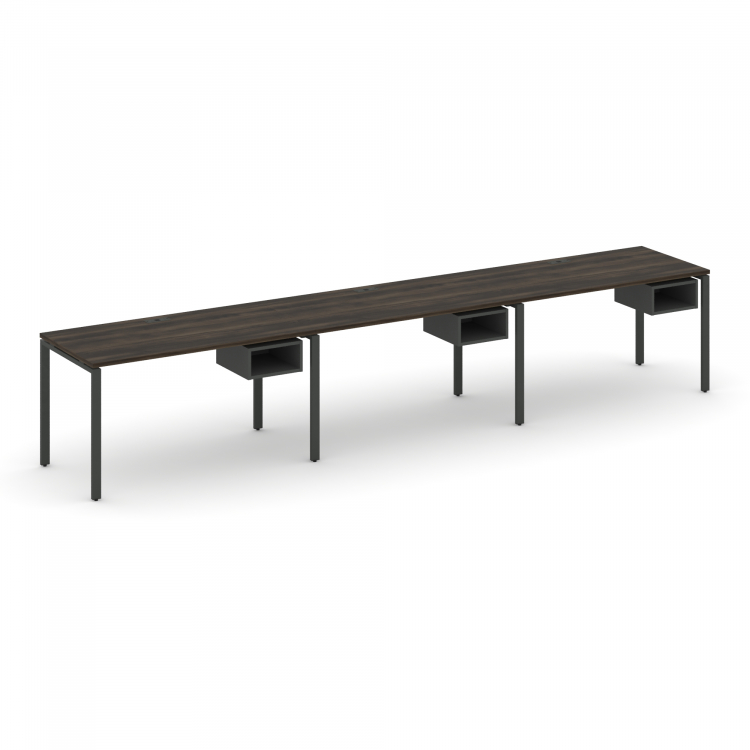 Concept Рабочая станция односторонняя с подвес. тумбами 3 места CN.ORS-124 Дуб Мали/Антрацит/Металл