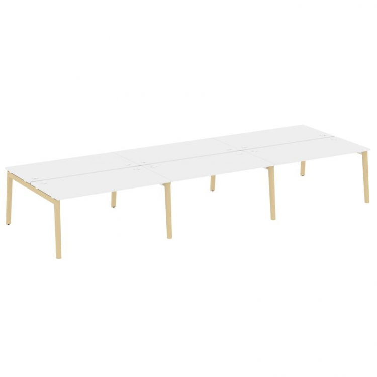 Onix Wood Рабочая станция OW.D.RS-6.4.8 Белый Бриллиант/Дуб Светлый/Металл Белый 4740*1635*750