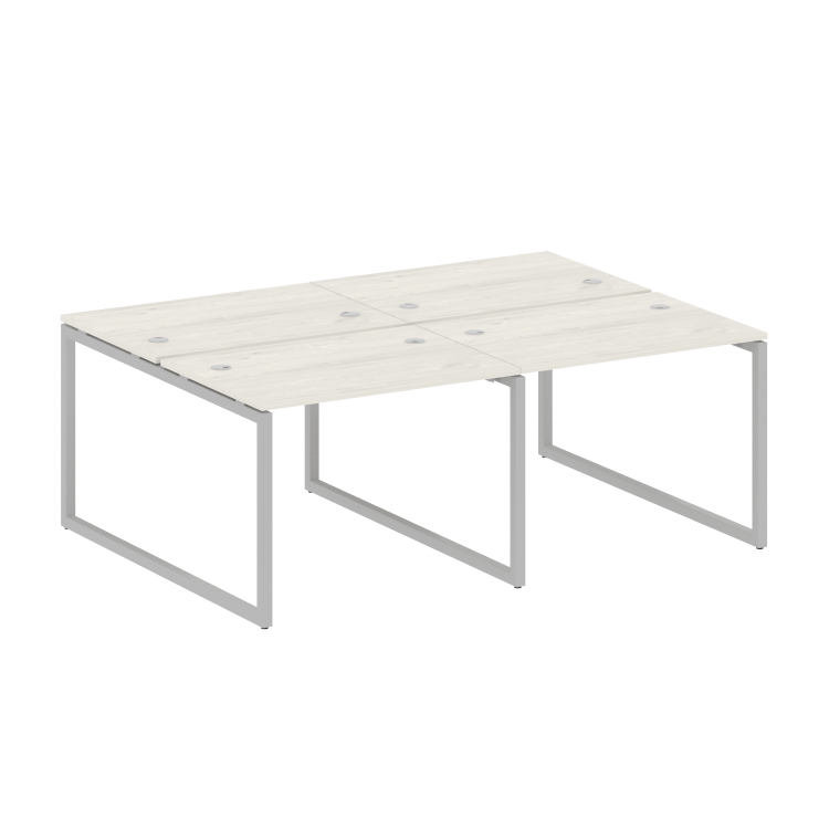 Metal System Quattro Рабочая станция на 4 места на О-образном м/к 40БО.СМ-4.1 Дуб Наварра/Металл Сер