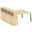 Metal System Рабочая станция с шкафом-купе на А-образном м/к БА.РС-СШК-4.4 Т Акация Лорка/Металл Ант