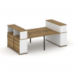 Concept Рабочая станция с опорными шкафами-купе с надставкой низ. CN.DRS-281 B Сандал Янтарный/Белый