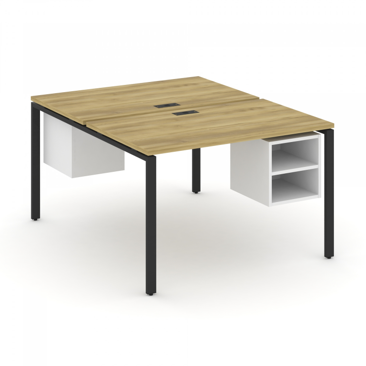 Concept Рабочая станция 2 сторонняя с подвесными тумбами на 2 места CN.DRS-106 Дуб Винченцо/Белый Бр