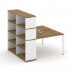 Concept Рабочая станция с опорным стеллажом с надставкой выс. CN.DRS-214 Сандал Янтарный/Белый Брилл