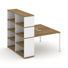 Concept Рабочая станция с опорным стеллажом с надставкой выс. CN.DRS-214 Сандал Янтарный/Белый Брилл