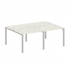 Metal System Рабочая станция на 4 места на П-образном м/к БП.СМ-4.1 Дуб Наварра/Металл Серый 2000*14