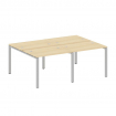 Metal System Рабочая станция на 4 места на П-образном м/к БП.СМ-4.1 Акация Лорка/Металл Серый 2000*1