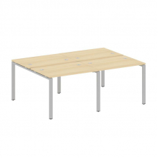 Metal System Рабочая станция на 4 места на П-образном м/к БП.СМ-4.1 Акация Лорка/Металл Серый 2000*1