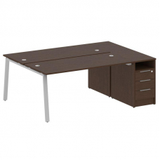 Metal System Рабочая станция с тумбой на А-образном м/к БА.РС-СТП-2.4 Венге Цаво/Металл Серый 2012*1