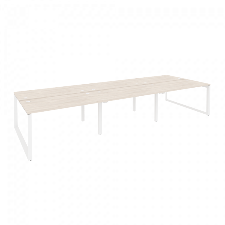 Onix Рабочая станция на О-образном м/к O.MO-D.RS-6.3.7 Денвер Светлый/Металл Белый 4140*1475*750