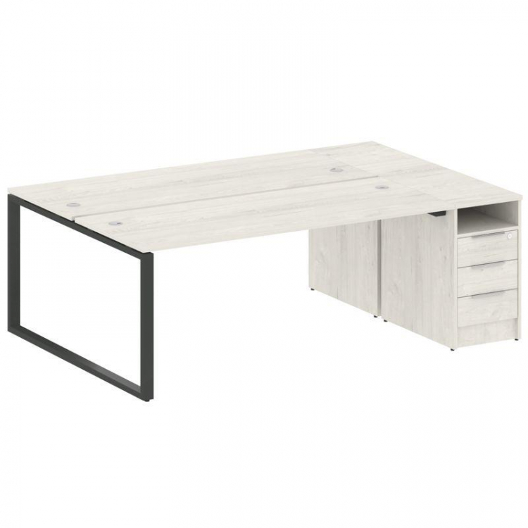 Metal System Рабочая станция с тумбой на О-образном м/к БО.РС-СТП-2.5 Дуб Наварра/Металл Антрацит 22