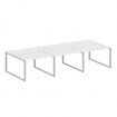 Metal System Рабочая станция на 6 мест на О-образном м/к БО.СМ-6.2 Белый/Металл Серый 3600*1475*750