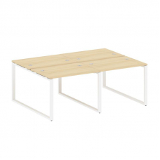 Metal System Рабочая станция на 4 места на О-образном м/к БО.СМ-4.1 Акация Лорка/Металл Белый 2000*1