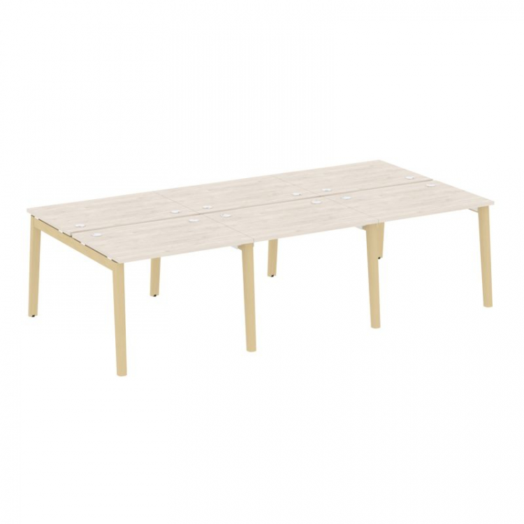 Onix Wood Рабочая станция OW.D.RS-6.1.7 Денвер Светлый/Дуб Светлый/Металл Белый 2940*1475*750