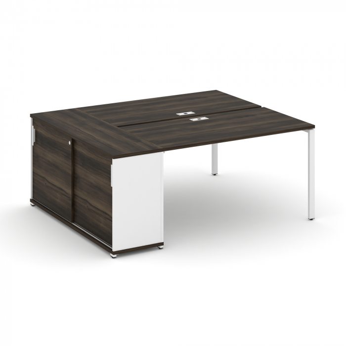 Concept Рабочая станция с опорным шкафом-купе CN.DRS-235 W Дуб Мали/Белый Бриллиант/Металл Белый 180