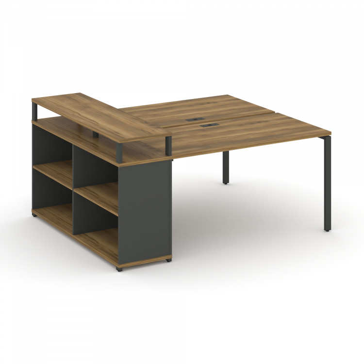 Concept Рабочая станция с опорным стеллажом с верх. горизонтом CN.DRS-208 Сандал Янтарный/Антрацит/