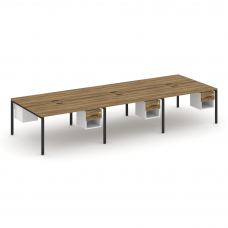 Concept Рабочая станция двухсторонняя с подвес. тумбами на 6 мест CN.DRS-159 B Сандал Янтарный/Белый