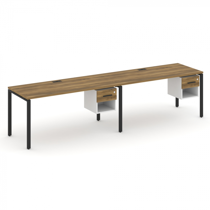 Концепт Рабочая станция односторонняя с подвес. тумбами 2 места CN.ORS-120 B Сандал Янтарный/Белый Б