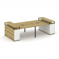 Concept Рабочая станция с опорными распаш. шкафами с верх. горизонтами CN.DRS-266 B Дуб Винченцо/Бе
