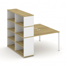 Concept Рабочая станция с опорным стеллажом с надставкой выс. CN.DRS-214 Дуб Винченцо/Белый Бриллиан
